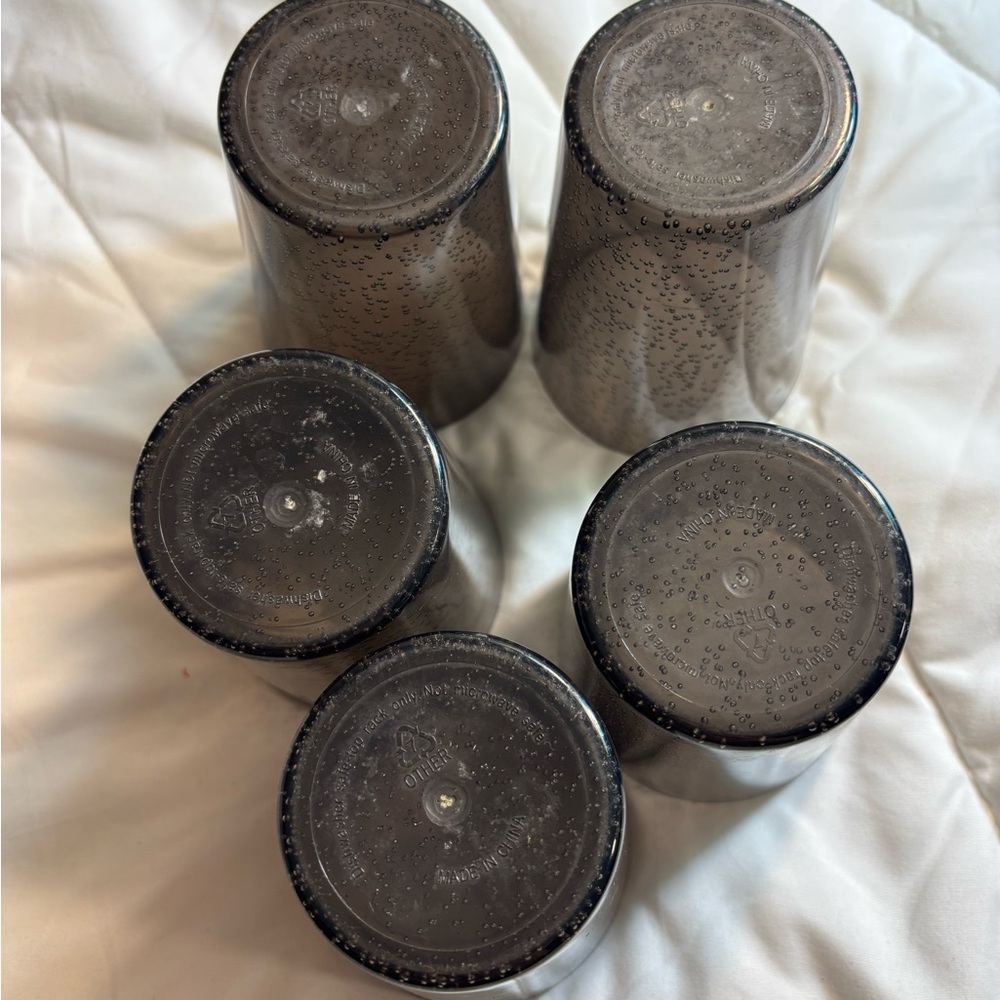 Set of 5 Black Speckled Glass Tumblers 5” - Picture 4 of 5